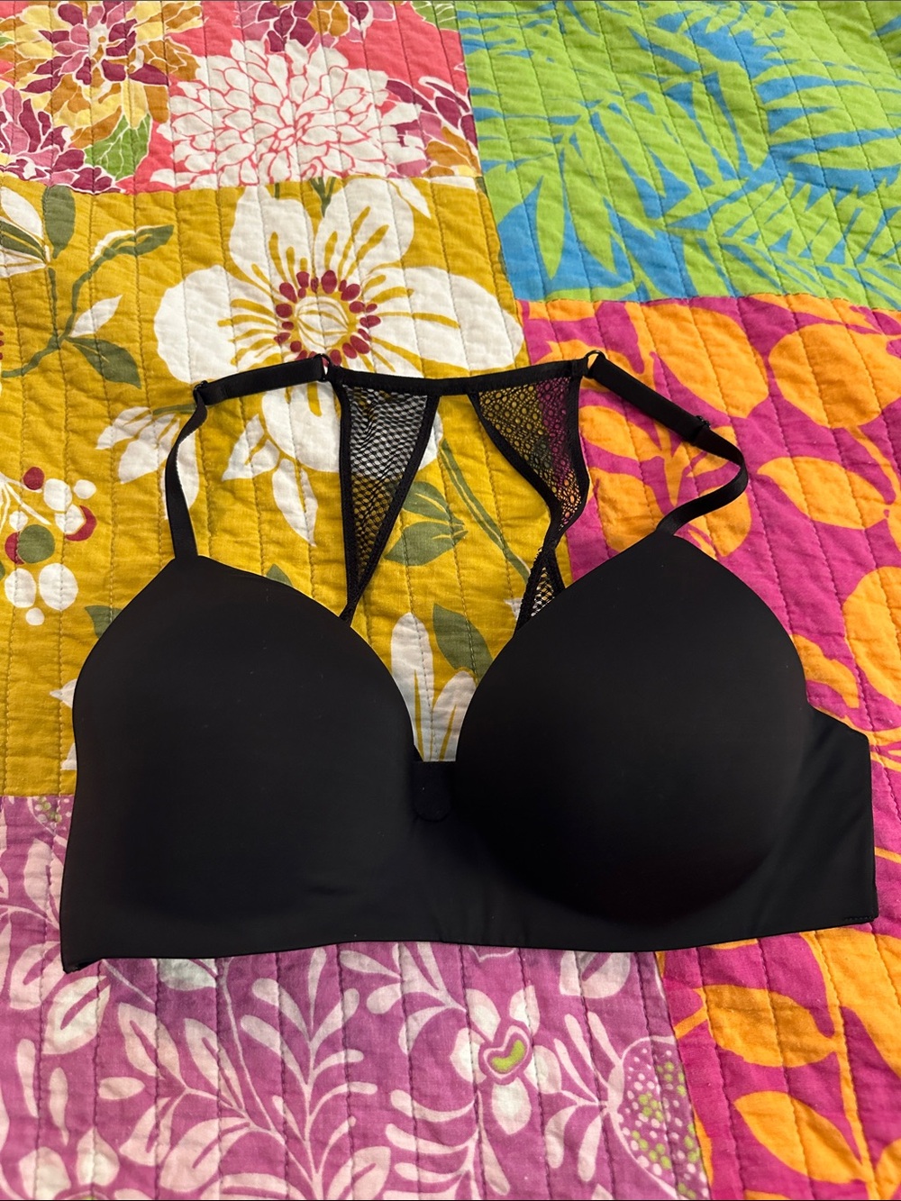 Victoria's Secret Black Mesh Racerback T-Shirt Bra